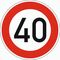  Vorschriftzeichen ADCO Verkehrszeichen 274-40 Zulässige Höchstgeschwindigkeit 40 km/h, Ø 600 mm, Alu 2 mm, RA2 12355926