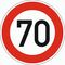  Verkehrsschilder und Straßenschilder ADCO Verkehrszeichen 274-70 Zulässige Höchstgeschwindigkeit 70 km/h, Ø 600 mm, Alu 2 mm, RA2 12355897