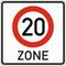  Vorschriftzeichen Verkehrszeichen 274-1-20 Beginn einer Tempo 20-Zone 840x840 mm, Alu 2 mm, RA1 12356310