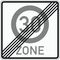  Vorschriftzeichen Verkehrszeichen 274-2 Ende einer Tempo 30-Zone 840x840 mm, Alu 2 mm, RA2 12356579