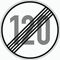 Vorschriftzeichen Verkehrszeichen 278-120 Ende d. zuläss. Höchstgeschwindigkeit 120 km/h, Ø 420mm, Alu 2mm, RA1 12356695