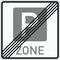  Richtzeichen Verkehrszeichen 314-2 Ende einer Parkraumbewirtschaftungszone 840x840mm, Alu 2mm, RA3 12359665