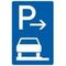  Richtzeichen Verkehrszeichen 315-61 Parken auf Gehwegen, ganz in Fahrtrichtung links Anfang 630x420mm, Alu 3mm, RA2 12358924