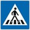  Richtzeichen Verkehrszeichen 350-20 Fußgängerüberweg, Aufstellung links 750x750mm, Alu 2mm, RA2 12359763