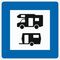  Richtzeichen Verkehrszeichen 365-68 Wohnmobil- u. Wohnwagenplatz 840x840mm, Alu 2mm, RA2 12359739