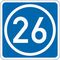  Richtzeichen Verkehrszeichen 406-50 Knotenpunkte d. Autobahn 650x650mm, Alu 2mm, RA1 12359587