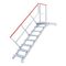  Stationäre Treppen, Überstiege und Podesttreppen Hymer Ortsfeste Treppe mit Plattform , Treppenneigung 45°, Stufenbreite 600 mm, 7 Stufen, Standhöhe 1,50 m 12379146