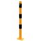  Sperrpfosten Absperrpfosten Stahlrohr Ø 60 x 2,5 mm gelb / schwarz ortsfest, für Dübelbefestigung mit Bodenplatte 100 x 150 mm ohne Öse 12450648