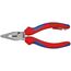  Spitz-Kombizangen KNIPEX 08 22 145 T Spitz-Kombizange mit Mehrkomponenten-Hüllen, mit integrierter Befestigungsöse zum Anbringen einer Absturzsicherung schwarz atramentiert 145 mm 12381054