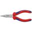  Flachrundzangen mit Schneide (Radiozangen) KNIPEX 25 02 140 Flachrundzange mit Schneide (Radiozange) mit Mehrkomponenten-Hüllen schwarz atramentiert 140 mm 12380848