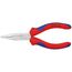  Flachrundzangen mit Schneide (Radiozangen) KNIPEX 25 05 140 Flachrundzange mit Schneide (Radiozange) mit Mehrkomponenten-Hüllen verchromt 140 mm 12380843