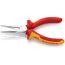  Greifzangen KNIPEX 25 06 160 Flachrundzange mit Schneide (Radiozange) isoliert mit Mehrkomponenten-Hüllen, VDE-geprüft verchromt 160 mm 12380247