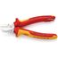  Schneidende Zangen KNIPEX 70 06 160 T Seitenschneider isoliert mit Mehrkomponenten-Hüllen, VDE-geprüft; mit integrierter isolierter Befestigungsöse zum Anbringen einer Absturzsicherung verchromt 160 mm 12380300
