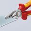  Kombizangen Kombizangen KNIPEX 03 06 180 T Kombizange isoliert mit Mehrkomponenten-Hüllen, VDE-geprüft; mit integrierter isolierter Befestigungsöse zum Anbringen einer Absturzsicherung verchromt 180 mm 12381020