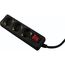  Steckdosenleisten as-Schwabe Steckdosenleiste 3-fach, 2m, schwarz, H05VV-F 3G1,5, mit Flachstecker u. Schalter 12362495