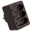  Multi-Stecker as-Schwabe Eurostecker 3-fach, schwarz, 230 V 12362479