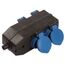  Mehrfach-Verteiler 230V as-Schwabe 4-fach Verteiler-Steckdose, schwarz, bruchfestes Gehäuse 12362572