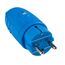  Steckvorrichtung 230V as-Schwabe Gummistecker, blau, doppelter Schutzkontakt 12362581