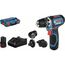  12V System Bosch Akku-Bohrschrauber GSR 12V-15 FC, mit 2 x 2.0 Ah-Akku, L-BOXX, 4 Aufsätze 12369411