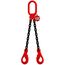  2-Strang-Kettengehänge, mit schwarz lackierter Kette mit Standard-Aufhängering McBULL® 2-Strang-Kettengehänge, GK8, schwarz, 20 mm, 1 Meter, Typ2 12399571