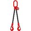  2-Strang-Kettengehänge, mit schwarz lackierter Kette mit Standard-Aufhängering McBULL® 2-Strang-Kettengehänge, GK8, schwarz, 7 mm, 1 Meter, Typ4 12399533