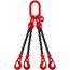  4-Strang-Kettengehänge, mit schwarz lackierter Kette mit Sonder-Aufhängering (für Kranhaken DIN 15401 Nr. 8) McBULL® 4-Strang-Kettengehänge, GK8, schwarz, 8 mm, 1 Meter, Typ4K8 12400089