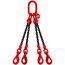  4-Strang-Kettengehänge, mit schwarz lackierter Kette mit Sonder-Aufhängering (für Kranhaken DIN 15401 Nr. 8) McBULL® 4-Strang-Kettengehänge, GK8, schwarz, 8 mm, 1 Meter, Typ7K8 12400092