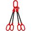  4-Strang-Kettengehänge, mit schwarz lackierter Kette mit Standard-Aufhängering McBULL® 4-Strang-Kettengehänge, GK8, schwarz, 10 mm, 1 Meter, Typ8 12399968