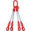  4-Strang-Kettengehänge, mit galvanisch verzinkter Kette mit Standard-Aufhängering McBULL® 4-Strang-Kettengehänge, GK8, galv. verz., 10 mm, 1 Meter, Typ7"GV" 12400233