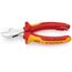  KNIPEX X-Cut® Kompakt-Seitenschneider hochübersetzt KNIPEX 73 06 160 T X-Cut® Kompakt-Seitenschneider isoliert mit Mehrkomponenten-Hüllen, VDE-geprüft; mit integrierter isolierter Befestigungsöse zum Anbringen einer Absturzsicherung verchromt 160 mm 12380542