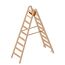  Layher Steigtechnik Leitern Layher Holzstehleiter mit 9 Stufen; Holzleiter mit 80mm breiten Stufen, beidseitig begehbar; Länge 2,38 m 12405396