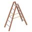  Layher Steigtechnik Leitern Verbundstehleiter 6 Sprossen, Holz-Aluminium-Stehleiter 2x6 Sprossen, beidseitig begehbar, klappbar, Länge 1.80 m 12405486
