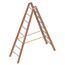  Layher Steigtechnik Leitern Verbundstehleiter 8 Sprossen, Holz-Aluminium-Stehleiter 2x8 Sprossen, beidseitig begehbar, klappbar, Länge 2.40 m 12405377