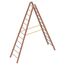  Layher Steigtechnik Leitern Verbundstehleiter 12 Sprossen, Holz-Aluminium-Stehleiter 2x12 Sprossen, beidseitig begehbar, klappbar, Länge 2.65 m 12405431