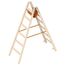  Leitern Holzstehleiter 6 Sprossen aus stabilem Holz mit 2x6 Sprossen; beidseitig begehbar; klappbar; Länge 1.85 m 12405412