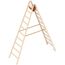 Leitern Holzstehleiter 10 Sprossen aus stabilem Holz mit 2x10 Sprossen; beidseitig begehbar; klappbar; Länge 2.95 m 12405392