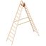  Leitern Holzstehleiter 12 Sprossen aus stabilem Holz mit 2x12 Sprossen; beidseitig begehbar; klappbar; Länge 3.50 m 12405448