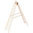  Leitern Holzstehleiter 14 Sprossen aus stabilem Holz mit 2x14 Sprossen; beidseitig begehbar; klappbar; Länge 4.10 m 12405376