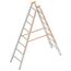  Layher Steigtechnik Leitern Sprossenstehleiter TOPIC 8 Sprossen, Aluminiumleiter 2x8 Sprossen, beidseitig begehbar, klappbar, Länge 2.40 m 12405387