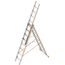  Layher Steigtechnik Leitern Allzweckleiter TOPIC 8 Sprossen, Aluminiumleiter 3-teilig 3x8 Sprossen, ausziehbar, beidseitig begehbar, klappbar, Länge 5.25 m 12405352