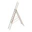  Layher Steigtechnik Leitern Allzweckleiter TOPIC 12 Sprossen, Aluminiumleiter 3-teilig 3x12 Sprossen, ausziehbar, beidseitig begehbar, klappbar, Länge 8.35 m 12405480