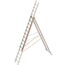  Layher Steigtechnik Leitern Allzweckleiter TOPIC 14 Sprossen, Aluminiumleiter 3-teilig 3x14 Sprossen, ausziehbar, beidseitig begehbar, klappbar, Länge 10.05 m 12405426