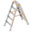  Leitern Layher Stufenstehleiter TOPIC 5 Stufen; Aluminiumleiter 2x5 Stufen 80 mm breit, beidseitig begehbar, klappbar, Länge 1.25 m 12405369