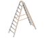  Leitern Layher Stufenstehleiter TOPIC 10 Stufen; Aluminiumleiter 2x10 Stufen 80 mm breit, beidseitig begehbar, klappbar, Länge 2.50 m 12405459