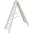  Layher Steigtechnik Leitern Layher Stufenstehleiter TOPIC 12 Stufen; Aluminiumleiter 2x12 Stufen 80 mm breit, beidseitig begehbar, klappbar, Länge 3.00 m 12405368