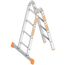  Layher Steigtechnik Leitern Klappleiter TOPIC 4 Sprossen; Aluminiumleiter 2x4 Sprossen, klappbar, beidseitig begehbar, Länge 2.47 m 12405364