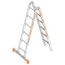  Layher Steigtechnik Leitern Klappleiter TOPIC 6 Sprossen; Aluminiumleiter 2x6 Sprossen, klappbar, beidseitig begehbar, Länge 3.59 m 12405438