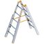  Layher Steigtechnik Leitern Treppenstehleiter TOPIC 5 Sprossen, Aluminiumleiter klappbar mit verstellbaren Holmen, Länge 1.55 m 12405433