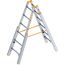  Layher Steigtechnik Leitern Treppenstehleiter TOPIC 6 Sprossen, Aluminiumleiter klappbar mit verstellbaren Holmen, Länge 1.85 m 12405342