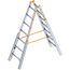  Layher Steigtechnik Leitern Treppenstehleiter TOPIC 7 Sprossen, Aluminiumleiter klappbar mit verstellbaren Holmen, Länge 2.10 m 12405418